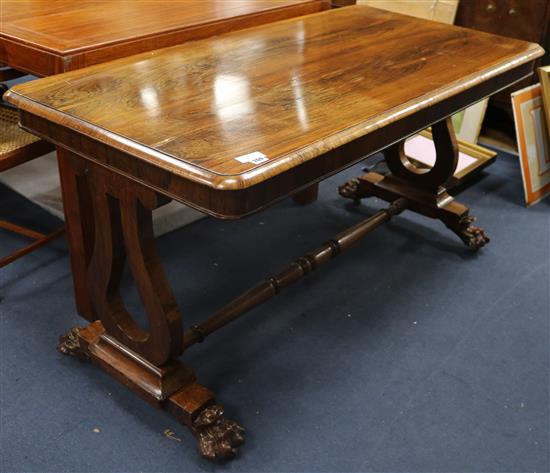 A Victorian rosewood centre table, 137cm x 71cm